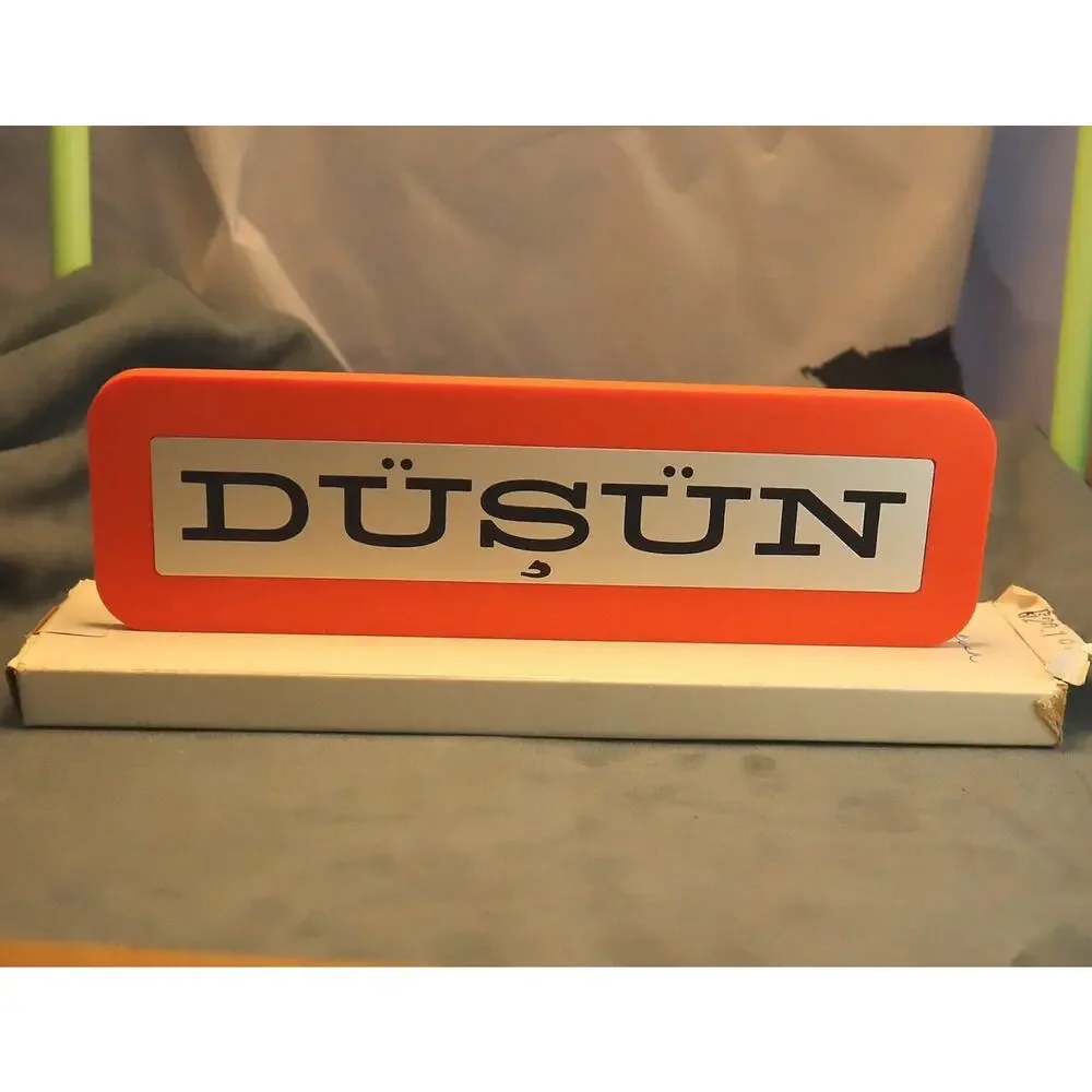 Vintage IBM Think Sign Turkish Dusun Red-Orange Original Box